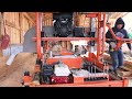 Sawing 2 Cedar logs. Full speed. Sawmill sound. (Norwood HD36 sawmill)