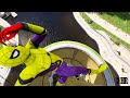 GTA 5 Water Ragdolls Rainbow Spiderman vs Team Hulk Jumps/Fails (Euphoria Physics)