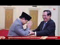 Perdana Menteri Kamboja Terharu Bertemu Menhan Prabowo Subianto di Peace Palace