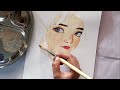 watercolor potrait painting anime , easy tutorial for beginners