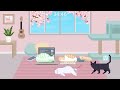 Study with Cats 🌸 Pomodoro Timer 50/10 | Relaxing lofi x Animation | Cherry blossom edition ♡