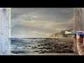 Lois' BEGINNERS Loose Watercolor Landscape Seascape Painting Watercolour Tutorial, Demo Cliffs