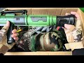 Open box soldier weapon toy, MP 5 submachine gun, AWM sniper gun, Glock, Colt 1911, bomb, shield
