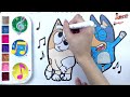 Drawing and Coloring Bluey and Bingo Dancing Together 🎶🐶❤️🐶🎵 Drawings For Kids | CCK