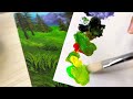 Easy Scene Spring Season to paint🌿🌸/ Using Roller/How to acrylic paint spring ? /#480
