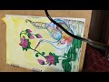 Colourful swan painting #swan plucking flower