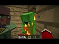 Scary Villagers Apocalypse vs. Mikey and JJ Doomsday Bunker in DOG in Minecraft (Maizen)
