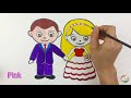 How To Draw Wedding Bride and Groom drawing clipart - KoKoBaBy