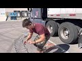 How to put chains on semi truck tire in just 2 Minutes