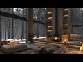 Cozy Living Room Ambience - Winter Fireplace ASMR for Peaceful Sleep and Relaxing
