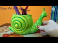 DIY | Making a snail planter | balcony home decor | प्लास्टिक के डिब्बे से बनायें प्लांटर