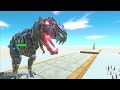 DINOSAURS and ANIMALS vs SUPER HEROES | TABLE BATTLE and SPIKES  - Animal Revolt Battle Simulator