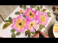 EASY !! Technique that blow your mind..how to draw Acrylic floral painting looks like watercolour .