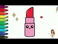 How to Draw a Cute Lipstick for Kids and Toddlers