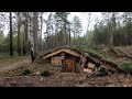 ALEX WILD dugout life: THUNDERSTORM and RAIN caught me in a LOG CABIN. Part 28