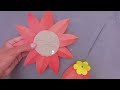 A very Simple Flower wall Hanging with Paper #wallcraft #wallhangging #diy