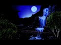 Night rumble beside the old fort with waterfall full moon night | for relaxing and bedtime