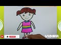 Girl Drawing Easy Step by step | How To Draw Cute little Girl #girldrawing