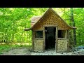 he wooden house is complete! Built entirely through bushcraft skills