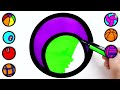 How to draw a Ball for Kids Coloring 8 Balls for Children with colored marker