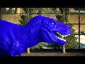 Pink Triceratops Vs Blue Indominus Vs Red T-Rex , Dinosaurs Fighting in Jurassic World Evolution 2