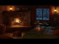 Ambiance de cabane d'hiver avec sons de cheminée et sons de blizzard