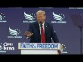 WATCH: Trump courts conservative evangelicals with campaign speech at Christian conference