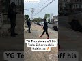 YG Teck shows off his Tesla Cybertruck in Baltimore! 🚙 🔥 #shorts | Culture News