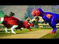 Superhero Dinosaur Showdown in Jurassic World Evolution! Superman T-Rex vs Monster I-REX vs Deadpool