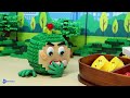 (1 Hour) Watermelon Collection : Fighting with Giant Monster for Treasure || Stop Motion & Lego Food