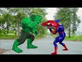 FAMILY HULK VS FAMILY SHARK SPIDERMAN V2 Rescue Hulk, SPIDER-MAN 4, SUPER-GIRL | LIVE ACTION STORY