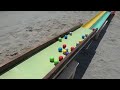 Marble Run ♡ Rain Gutter & Wooden Rail Handmade Course ㏌ Sandy Beach