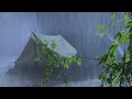 Sleep Instantly on Stormy Night | Heavy Rain on Tent & Very Strong Thunder at Night | White Noise