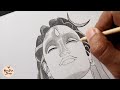 How to draw Lord Shiva 'Adiyogi Sketch' Step by Step Tutorial (Easy Method)