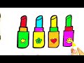 Lipstick drawing painting,colouring | easy acrylic painting for kids | Art and Learn