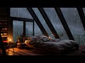 Rain Sounds and Thunder outside the window for instant sleep - Rain,Thunderstorm in the foggy forest