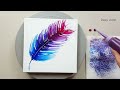 (889) How to paint feathers with a silicone brush | Easy painting ideas | Designer Gemma77
