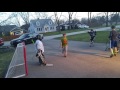 Ty having a Shootout with his friends in the driveway.