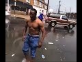 man screaming in street