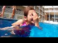 Tilly Rose swimming in the Pez Espada pool Torremolinos Aug 2017