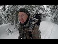 Dugout Shelter Under 10ft (3m) of Snow - Solo Camping in Survival Shelter During Snow Storm