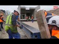 Tunnel construction completed on high-speed railway. Time lapse construction du tunnel