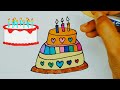How to Paint a Cake🎂 Step by Step for Kids| Painting | Drawing | Coloring!