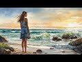 Healing_Calm Music_Watercolor_Calm Sea_Thinking