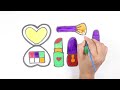 Drawing And Coloring Makeup kit 💅🏻💄💋 | How to draw a makeup kit for kids | Rainbow makeup tools draw