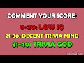 Only People Over 65 YEARS OLD Can PASS THIS QUIZ! - Seniors Trivia Quiz