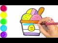 How to Draw Umbrella, Girl, Horse and Ice cream | Drawing Tutorial Art