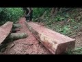 Making wooden block size 8cm × 8cm × 240cm - With Stihl Chainsaw