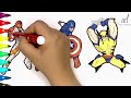 Marvel Superheroes Coloring Tutorial | Captain America  Ironman and Fantastic4 Avengers Step by Step