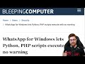 WhatsApp Messenger Runs Arbitrary Python Code